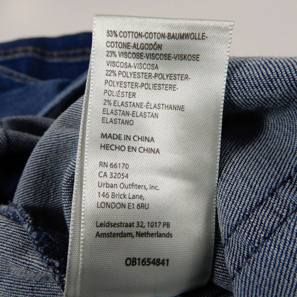 FREE PEOPLE Crvy Hyde Park Flare Leg JUMPSUIT Size 6 S Blue Stretch Denim NEW - Picture 9 of 9